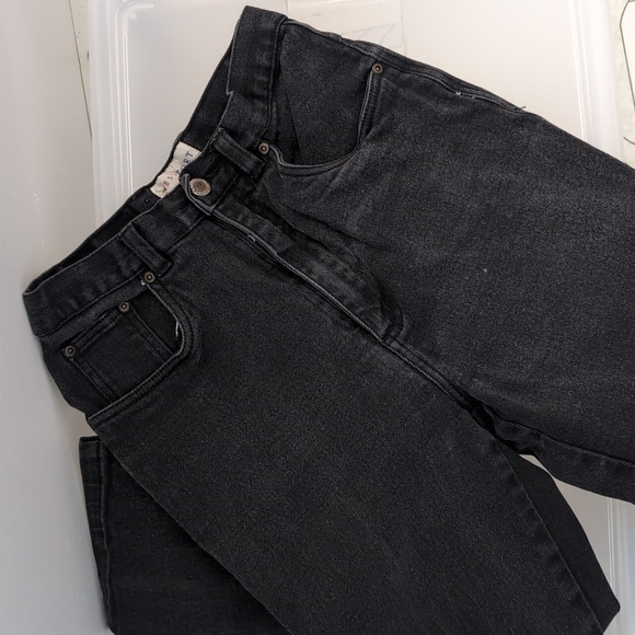 Vintage VTG Faded Washed Black Stretch Skinny Jeans 6 - Picture 2 of 3